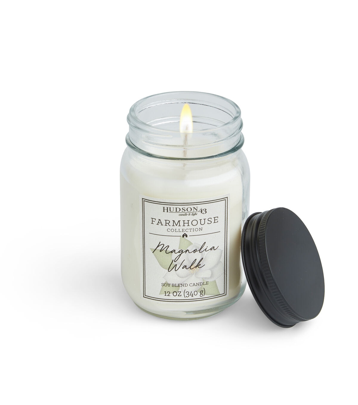 12oz Magnolia Walk Scented Mason Jar Candle by Hudson 43
