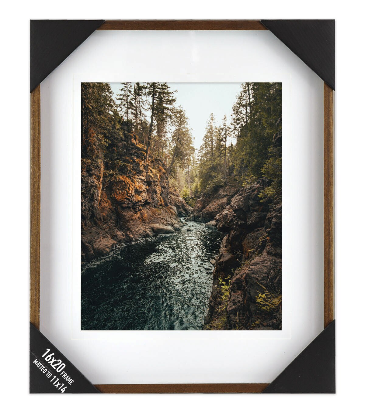 Enchante Walnut Wooden Wall Photo Frame 16x20 Matted to 11x14