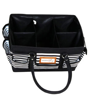 Everything Mary 13 Black & White Stripe Collapsible Deluxe Store & Tote