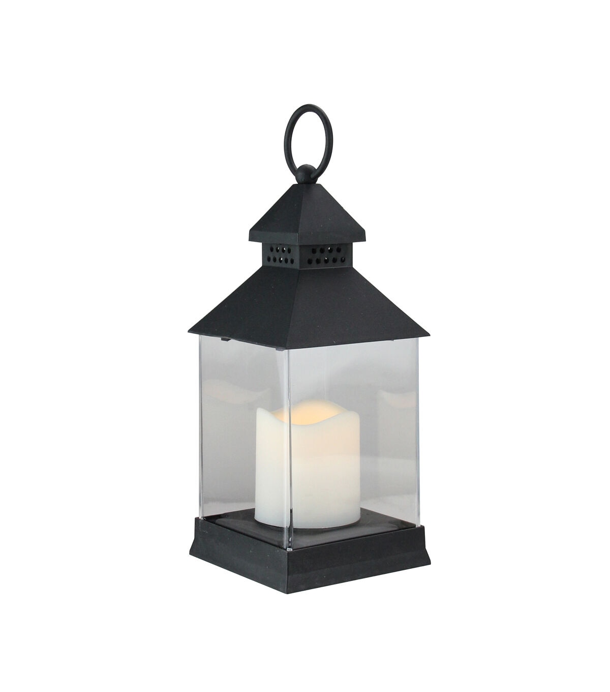 Northlight 9.5 Black Candle Lantern with LED Candle Tabletop Decor