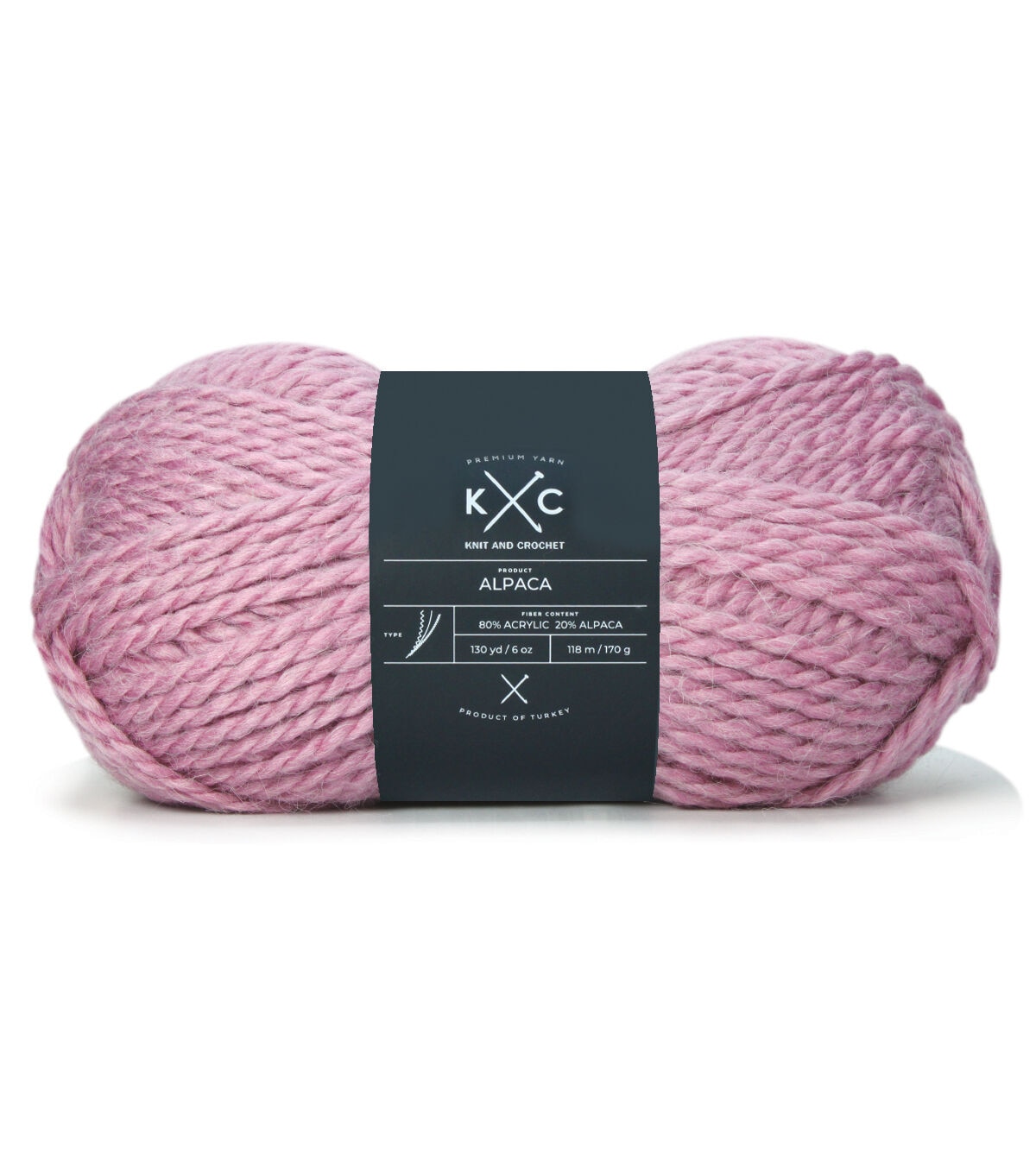 130yds Alpaca Super Bulky Acrylic Blend Solid Yarn by K+C