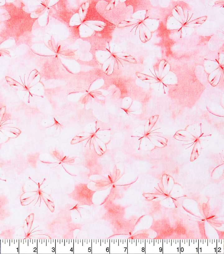 Pink Tonal Butterfly Quilt Cotton Fabric by Keepsake Calico