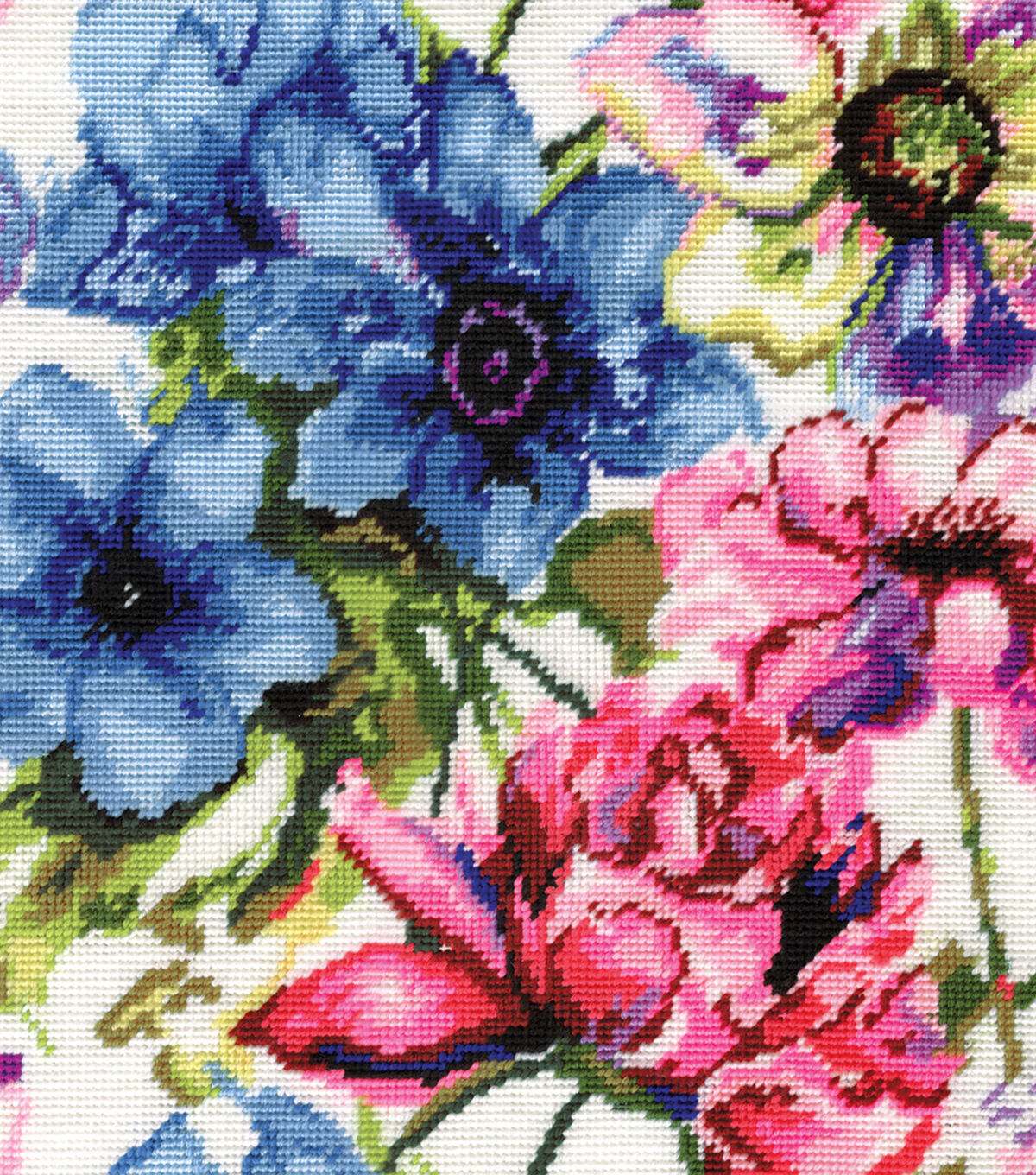 Design Works 12 Watercolor Floral Stitched in Yarn Needlepoint Kit