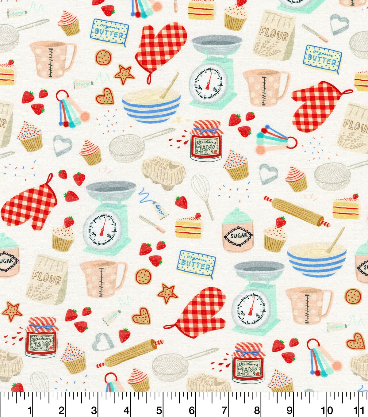 Robert Kaufman Bakers Kitchen on Beige Novelty Cotton Fabric