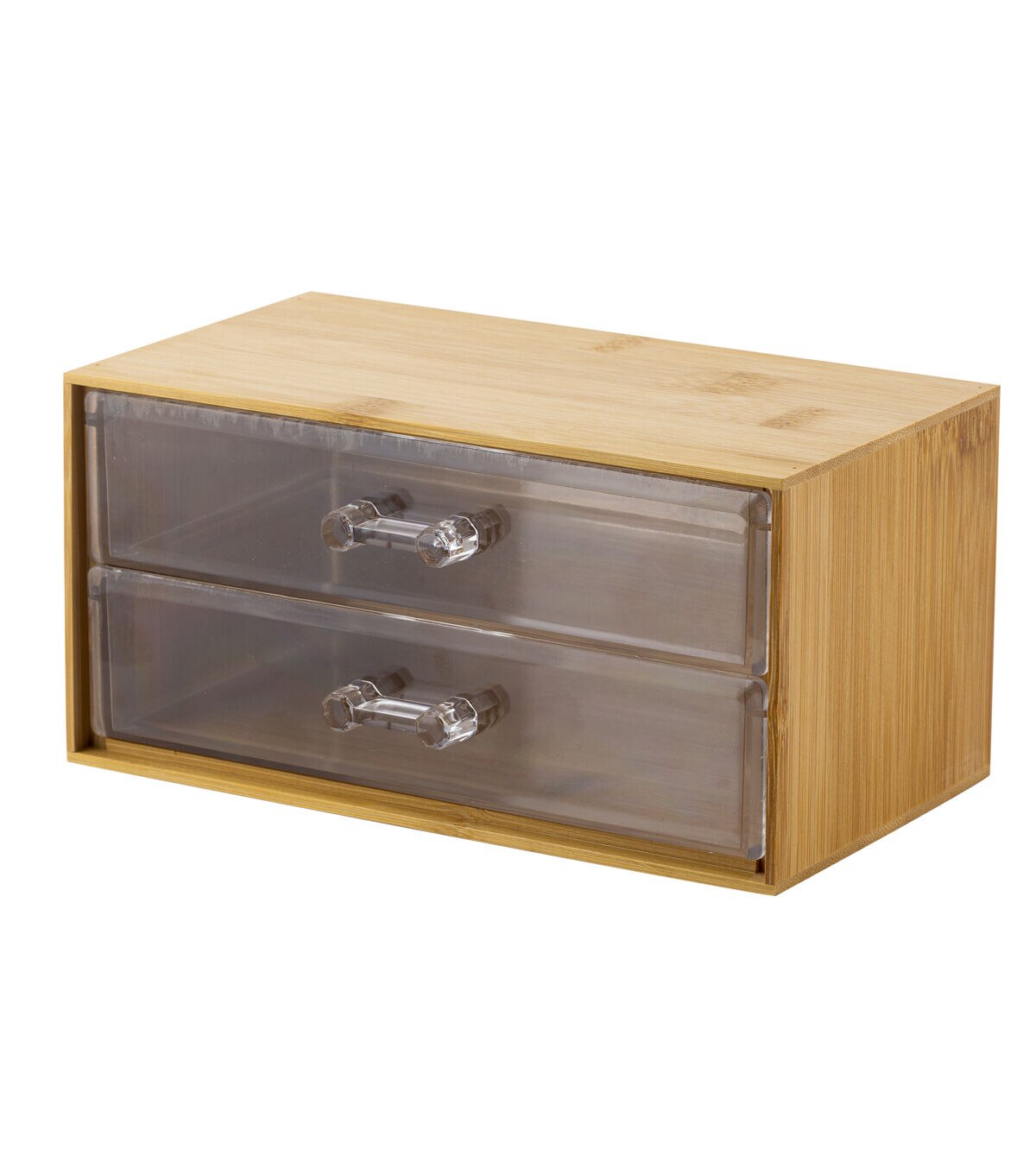 Simplify 7 Cosmetic & Jewelry 2 Drawer Bamboo Storage Chest