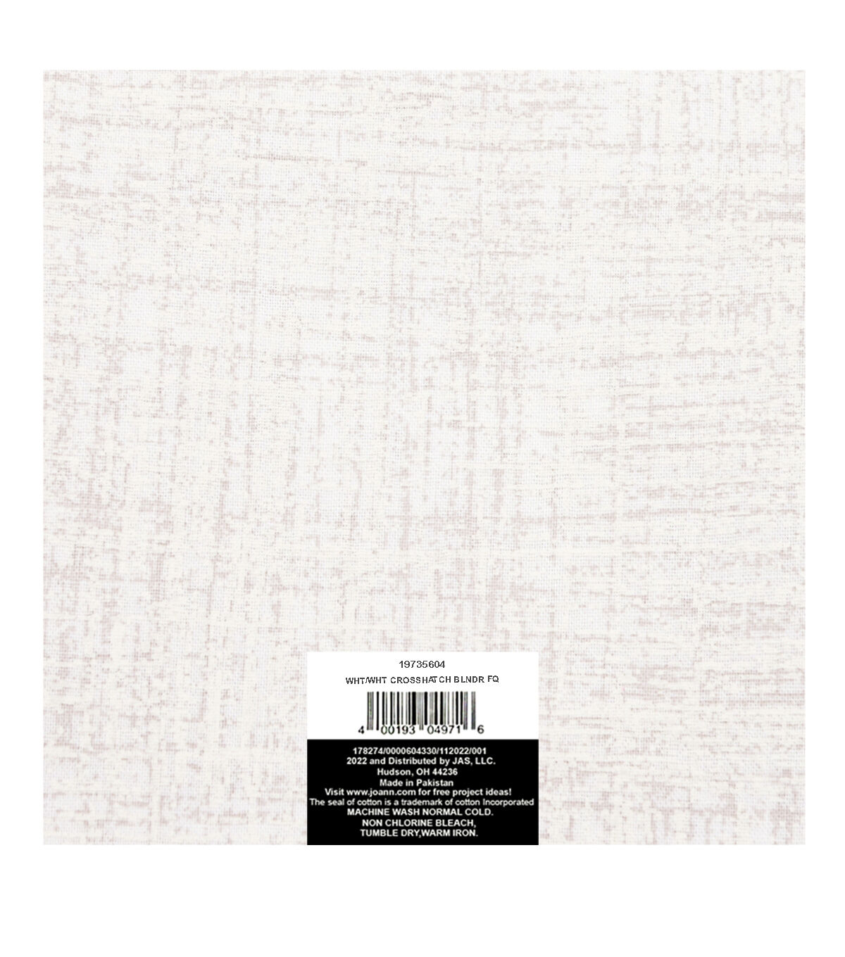 18 x 21 White Crosshatch Cotton Fabric Quarter 1pc by Keepsake Calico