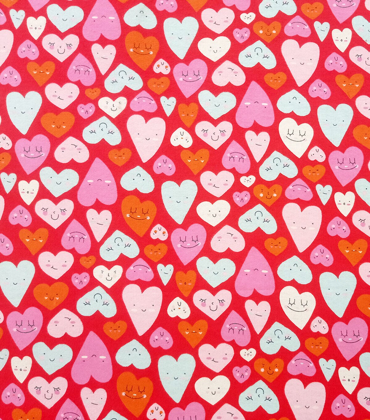 Valentine's Day Hearts on Red Super Snuggle Flannel Fabric by POP!