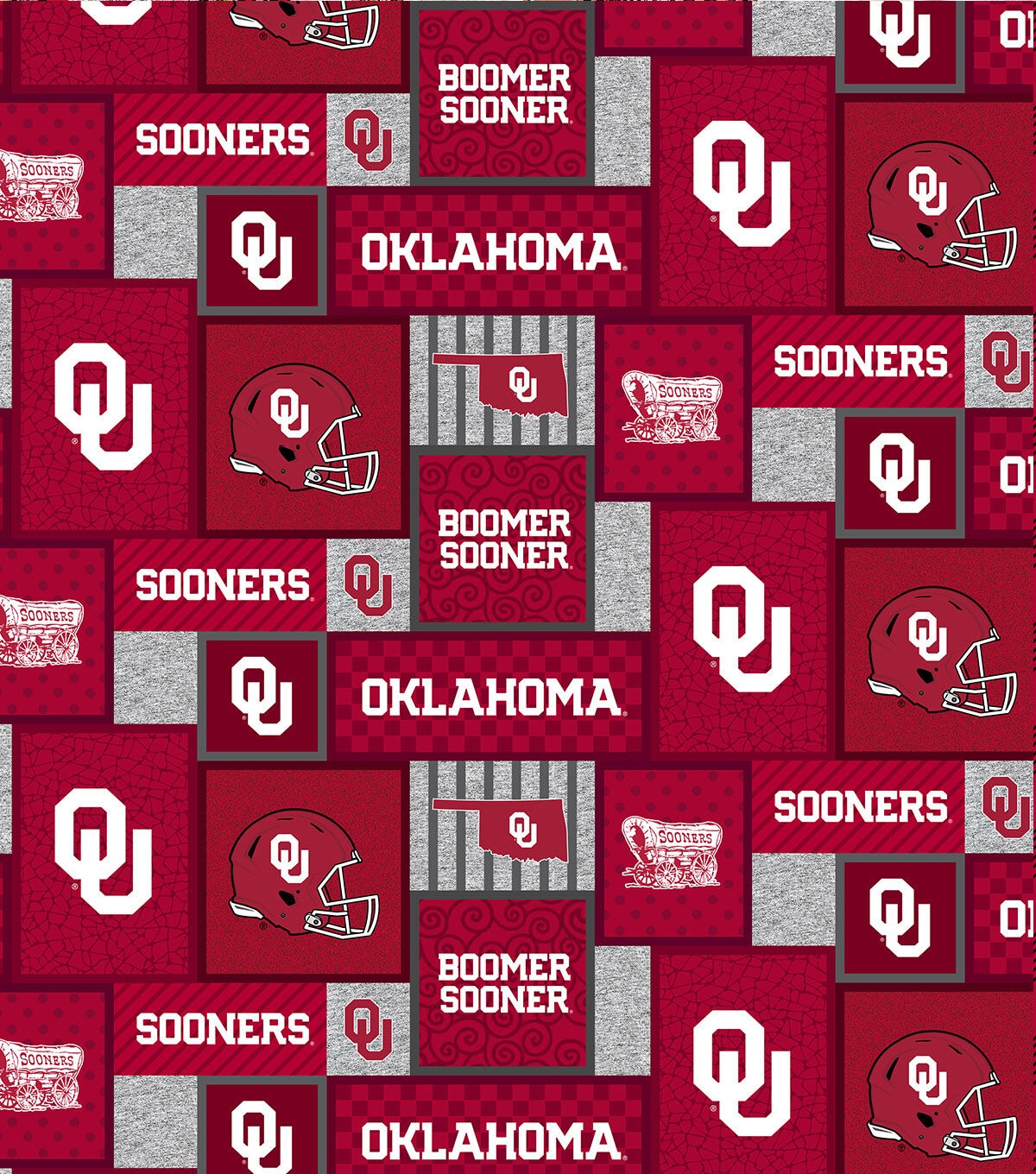 University of Oklahoma Sooners Fleece Fabric College Patch