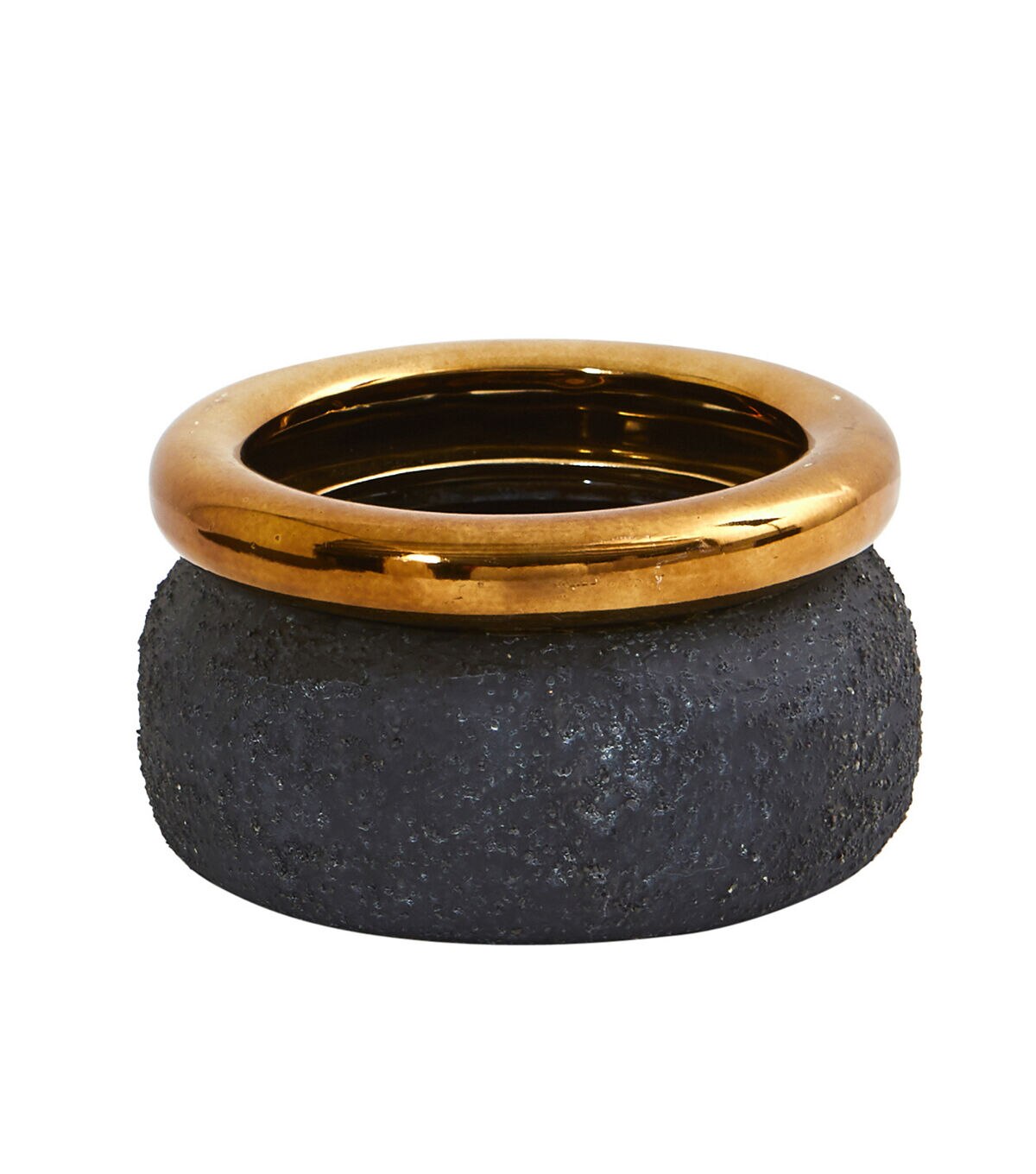 Nearly Natural 7 Stone Planter With Bronze Rim