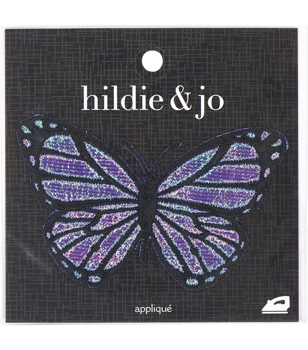 3 x 2 Iridescent Purple Butterfly Iron On Patch by hildie & jo