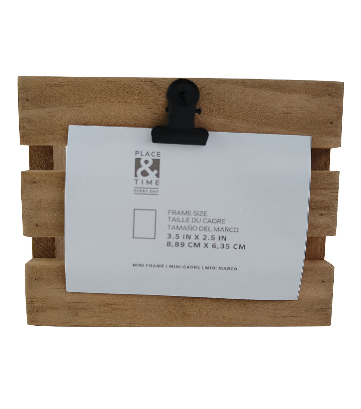 3.5 x 2.5 Wood Tabletop Picture Frame With Clip by Place & Time