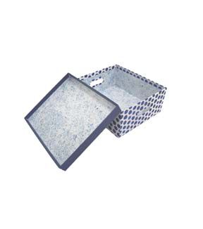 11 Blue Dots Rectangle Box With Cut Out Handles by Place & Time