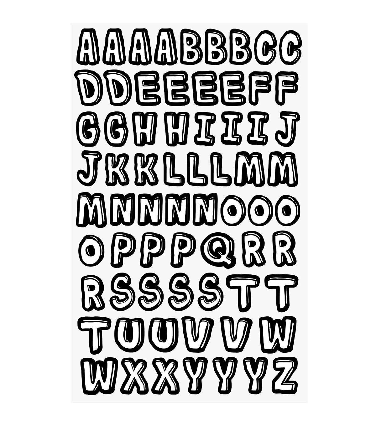 1 Black & White Bubble Iron On Letters 1 Sheet by hildie & jo