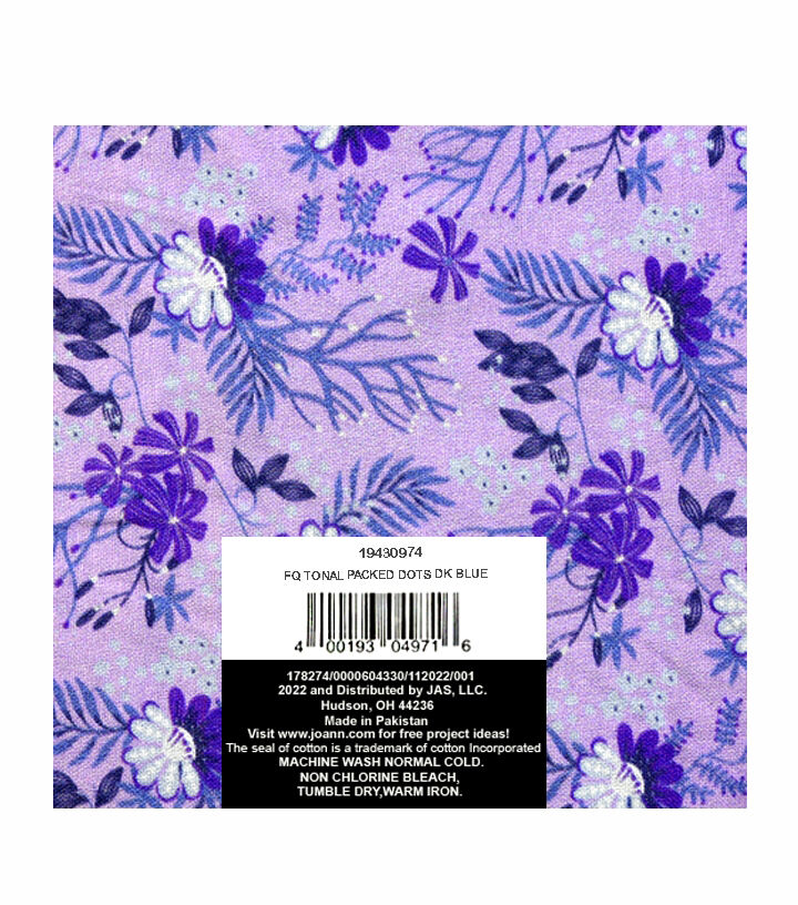 18 x 21 Purple Floral Fabric Quarter by Keepsake Calico