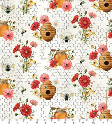 Springs Creative Honey And Hives Premium Print Cotton Fabric