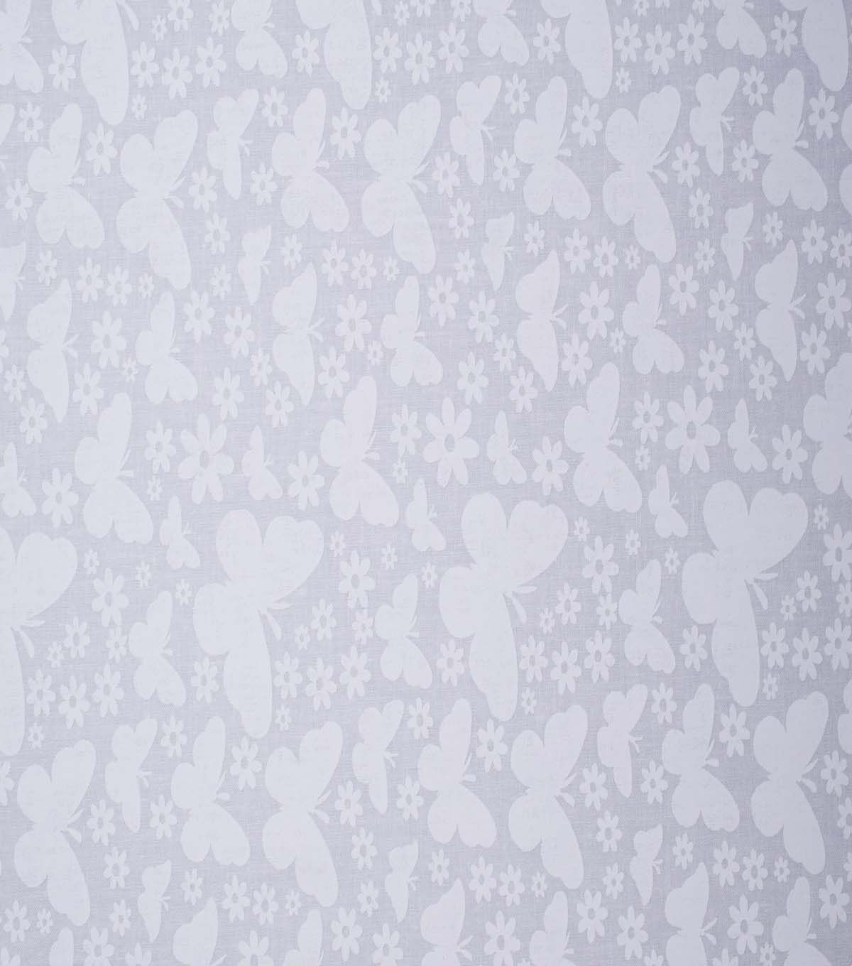 Butterflies on White Cotton Fabric by Quilter's Showcase
