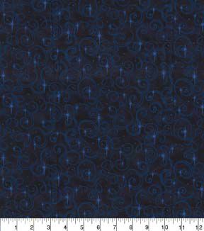 Fabric Traditions Swirls on Navy Cotton Fabric by Keepsake Calico