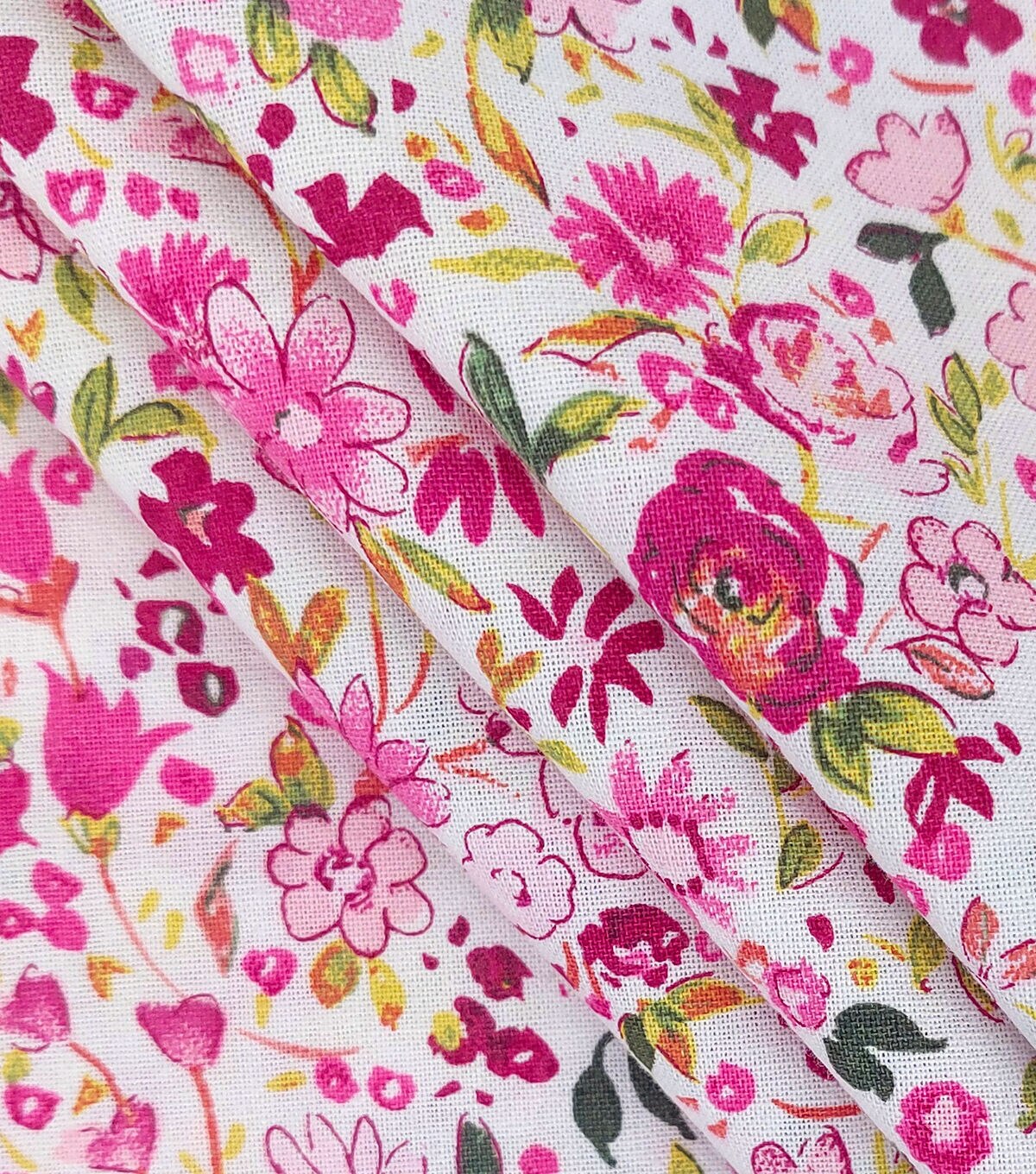Pink Mini Scattered Floral Quilt Cotton Fabric by Keepsake Calico