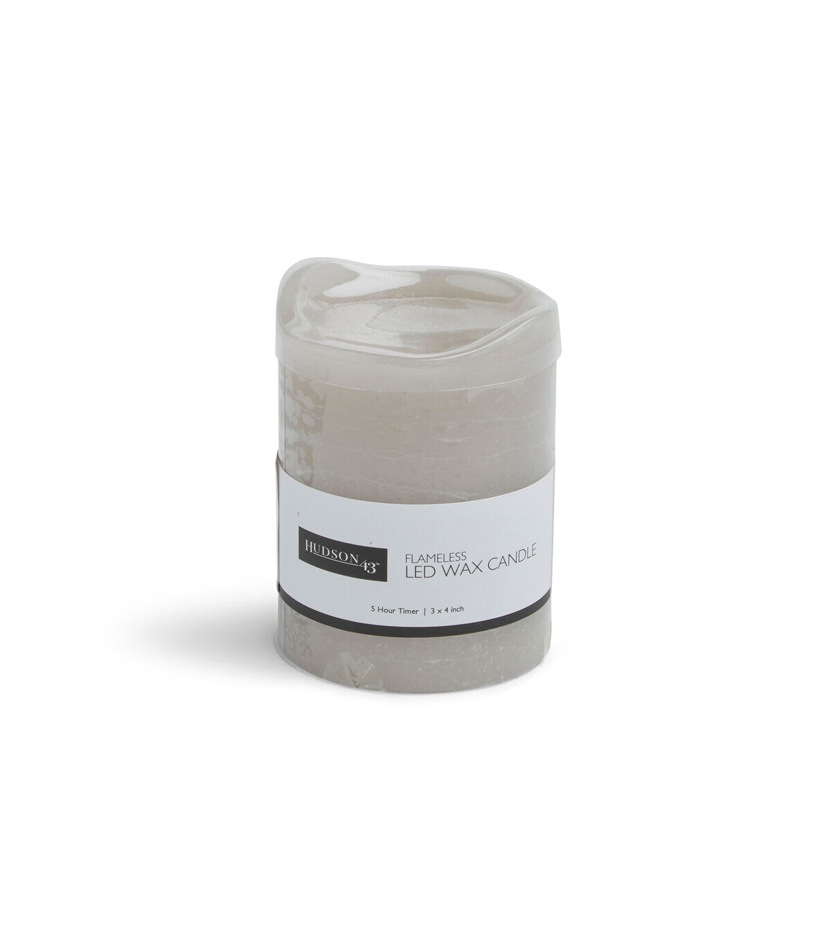 3 x 4 LED Warm Gray Inglow Rustic Pillar Candle by Hudson 43