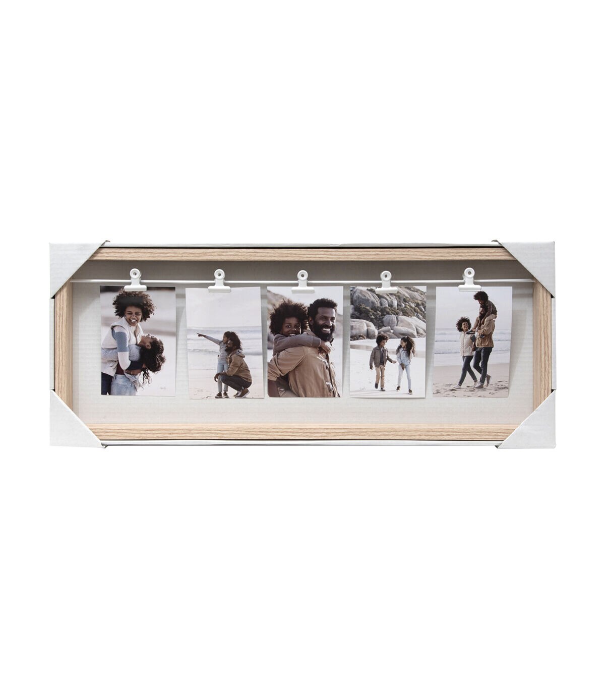 Enchante 4 x 6 Wood 5 Photo Collage Frame with Clips