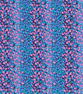 Fabric Traditions Teal Floral Striped Cotton Fabric by Keepsake Calico