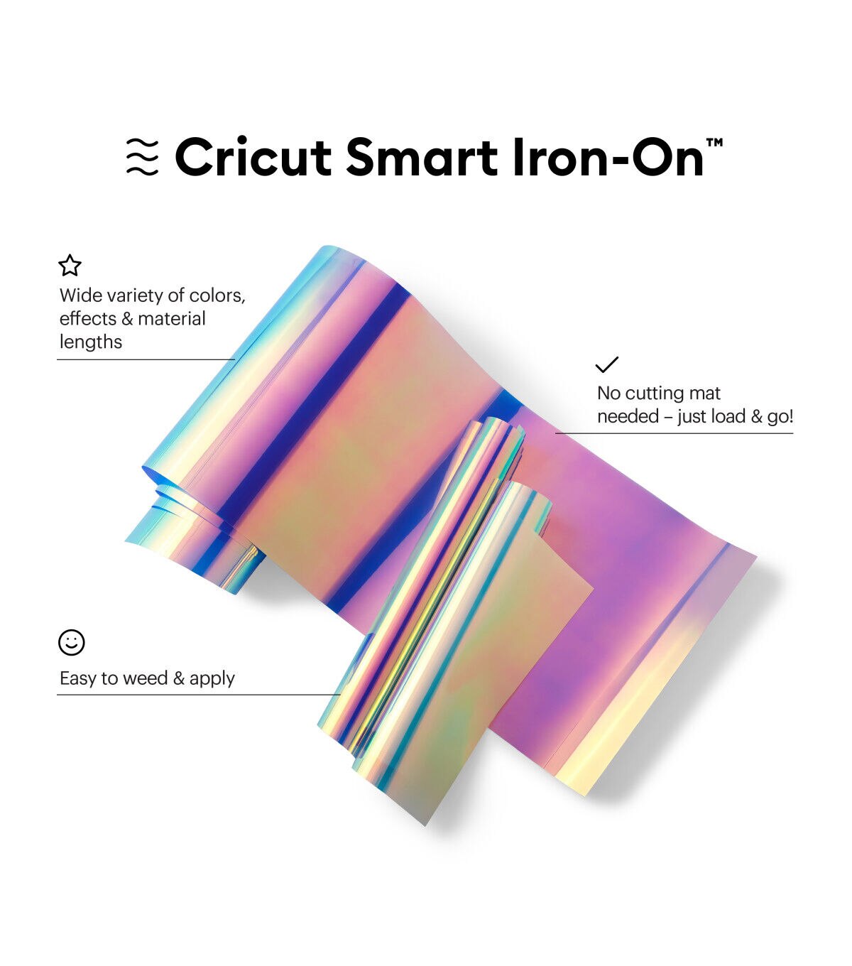 Cricut 13 x 9' Blue Holographic Smart Iron On Heat Transfer Vinyl Roll