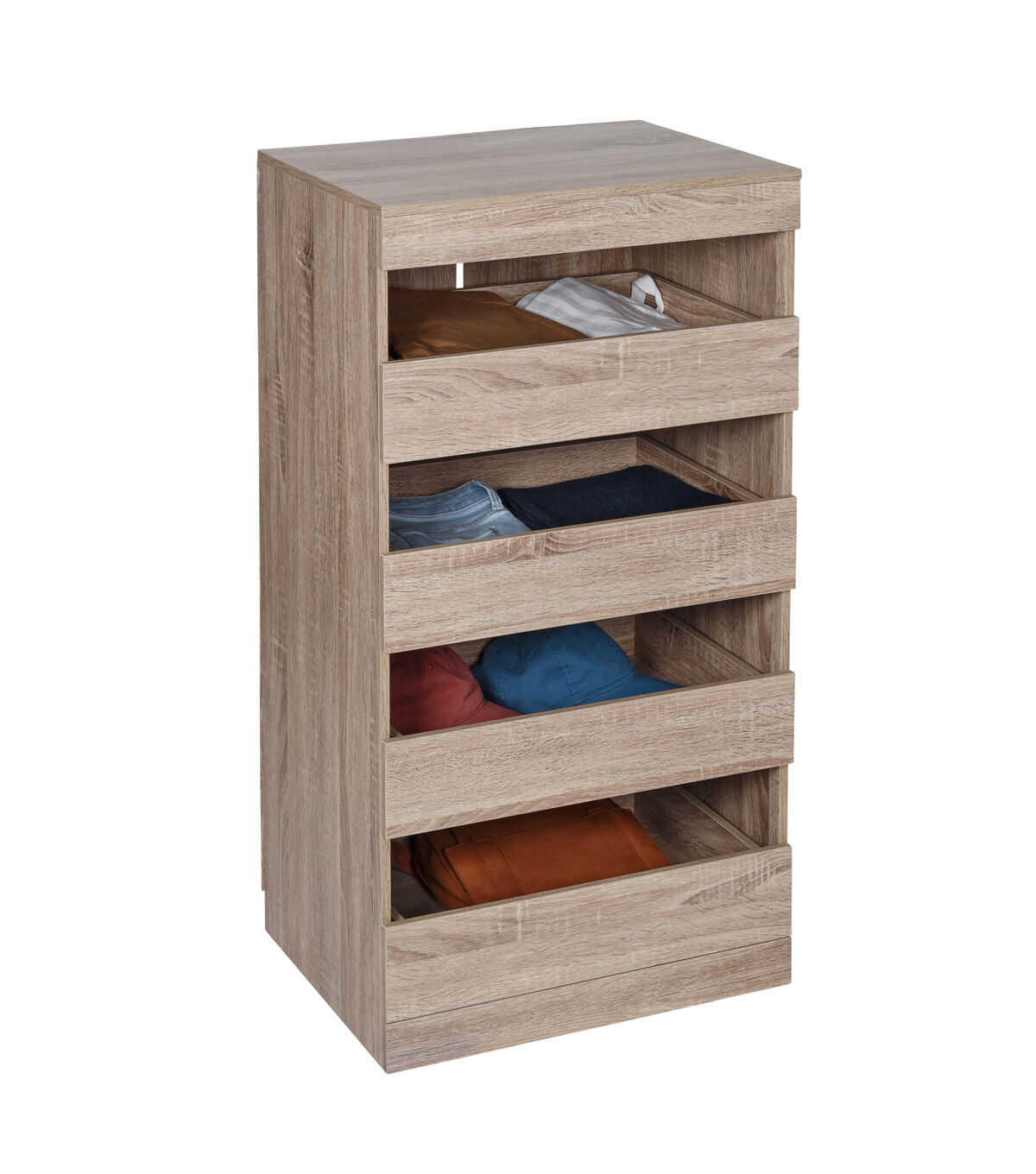 Honey Can Do 21 x 40 Brown Stackable Modular 4 Drawer Closet Organizer