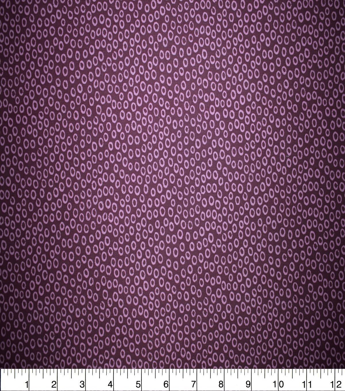 Circle Dots on Purple Quilt Cotton Fabric by Quilter's Showcase