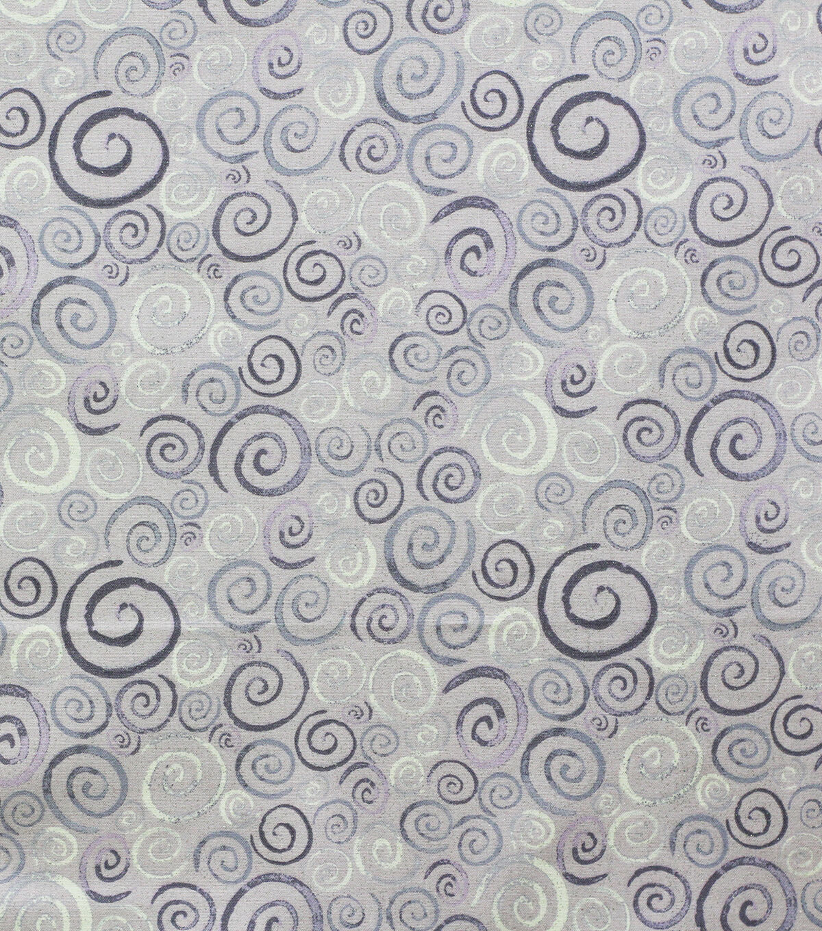 Purple Swirls Quilt Glitter Cotton Fabric by Keepsake Calico