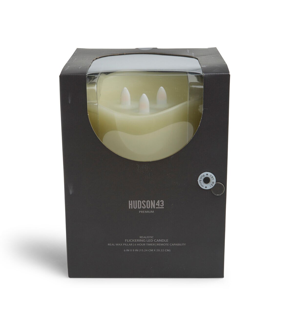 6 LED Ivory Aurora Flame Wave Edge Pillar Candles by Hudson 43