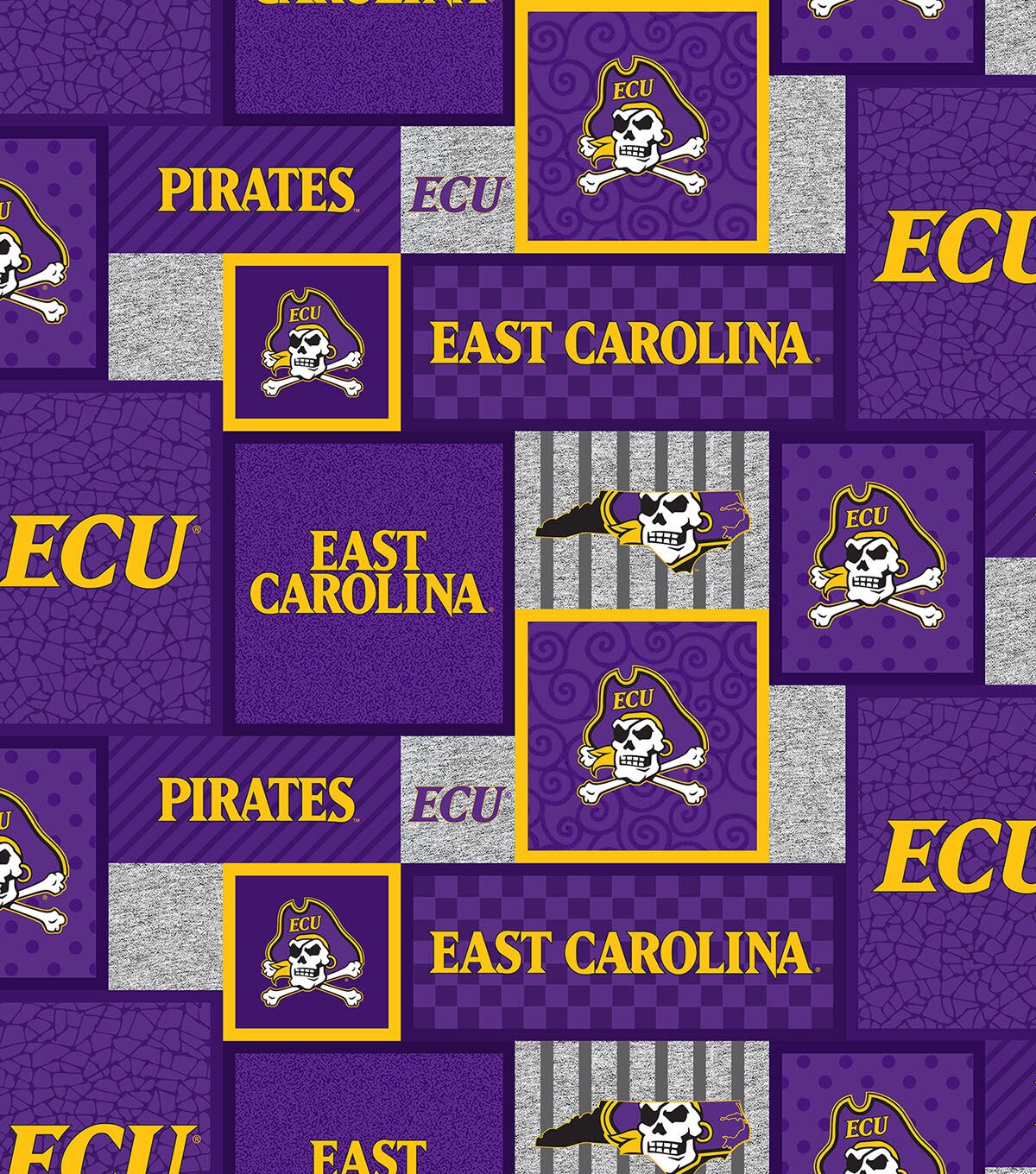 East Carolina University Pirates Fleece Fabric College Patch