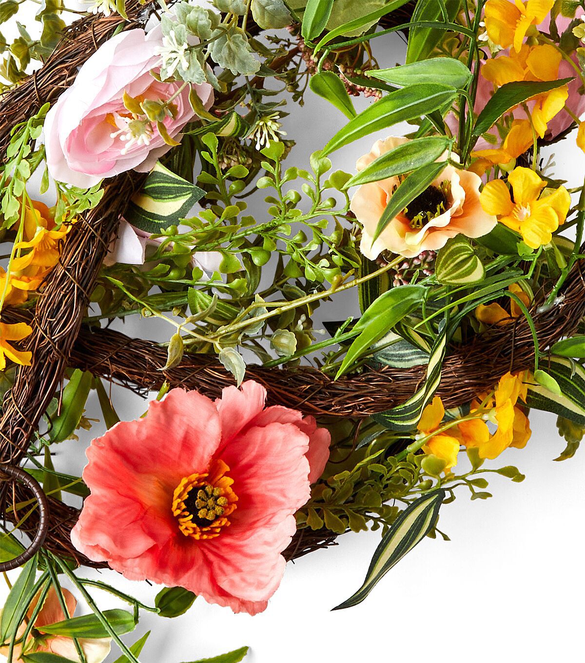 Spring Pink Ranunculus & Baby's Breath Matching Wreath & Garland