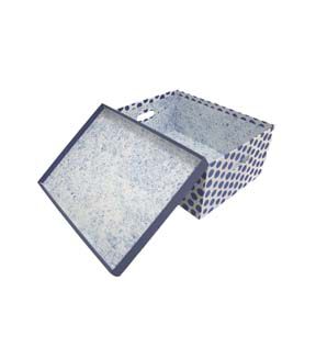15 Blue Dots Rectangle Box With Cut Out Handles by Place & Time