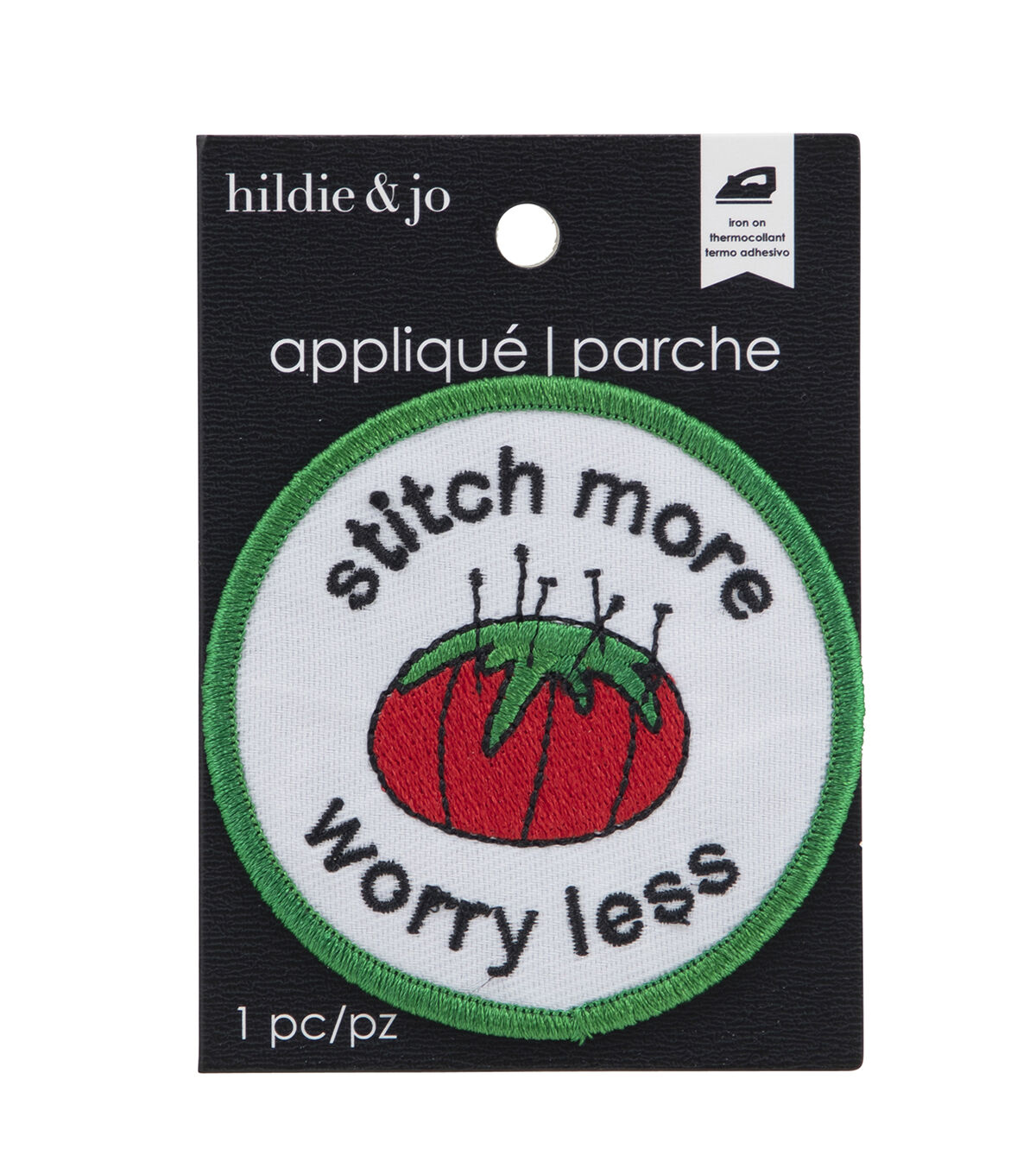 2.5 Stitch More Worry Less Iron On Patch by hildie & jo
