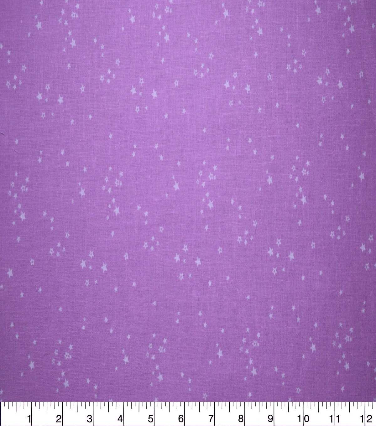 Scattered Stars on Purple Cotton Fabric by Quilter's Showcase