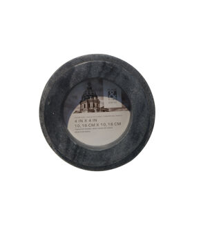 4 Gray Round Marble Tabletop Picture Frame by Place & Time