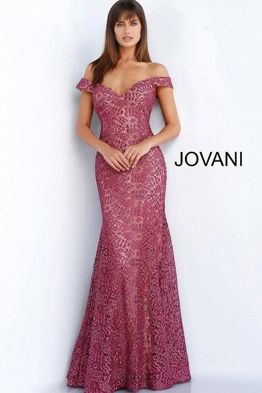 Jovani Style 61380 Black Grey Floral Embroidered Off The Shoulder Evening Dress