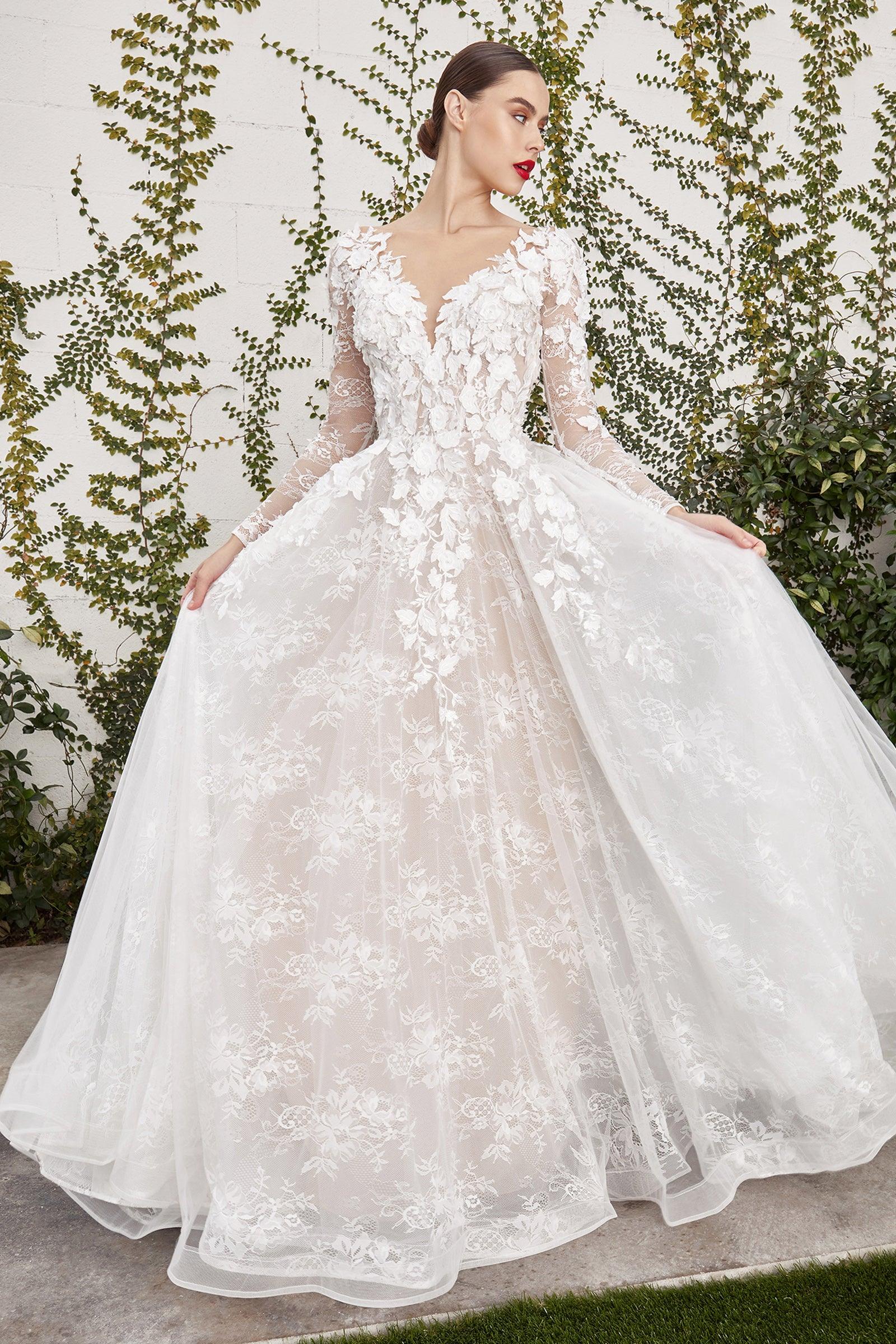 Cinderella Divine A1067W Long Sleeve Wedding Dress