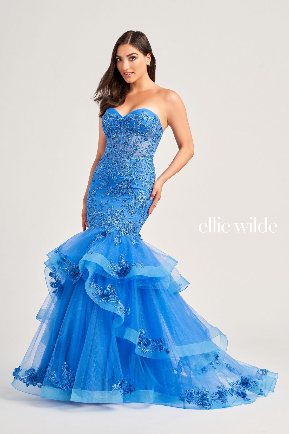 Ellie Wilde EW35239 Long Formal Glitter Mermaid Prom Dress
