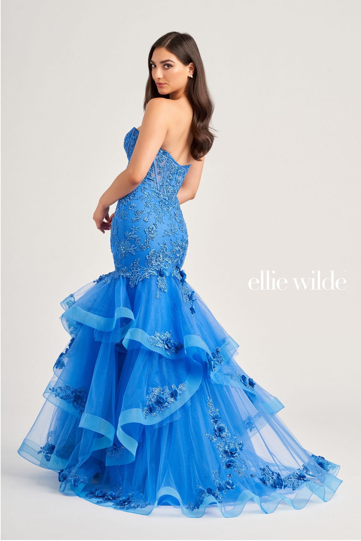 Ellie Wilde EW35239 Long Formal Glitter Mermaid Prom Dress