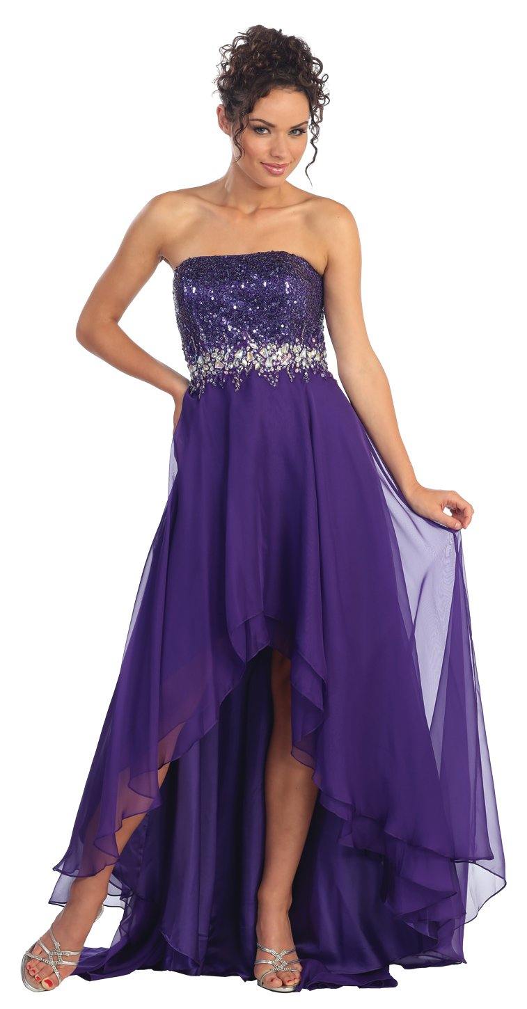 Backless High Low Chiffon Prom Dresses     cg16010