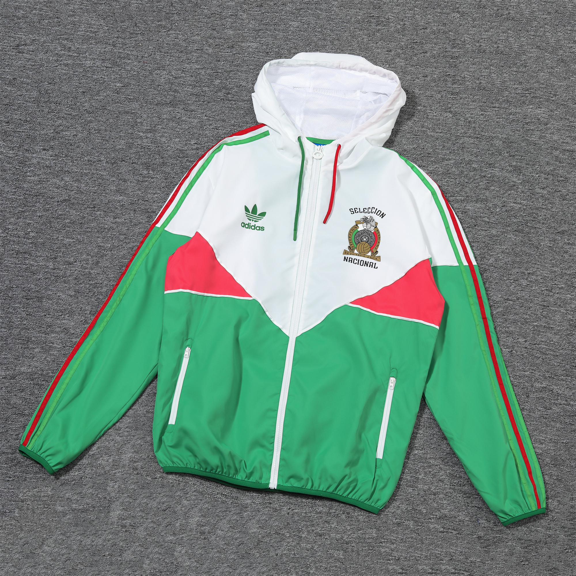 Mexico 2024 National Team Anthem Green Hooded Windbreaker - Player Version - YupooJersey