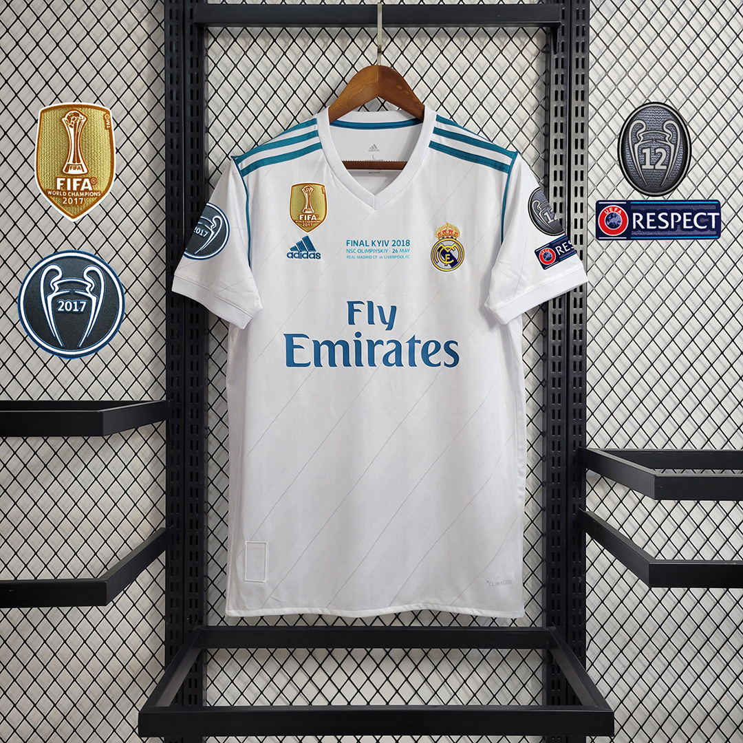 Retro Real Madrid 17-18 Home Jersey - with Champions League Final Final - YupooJersey