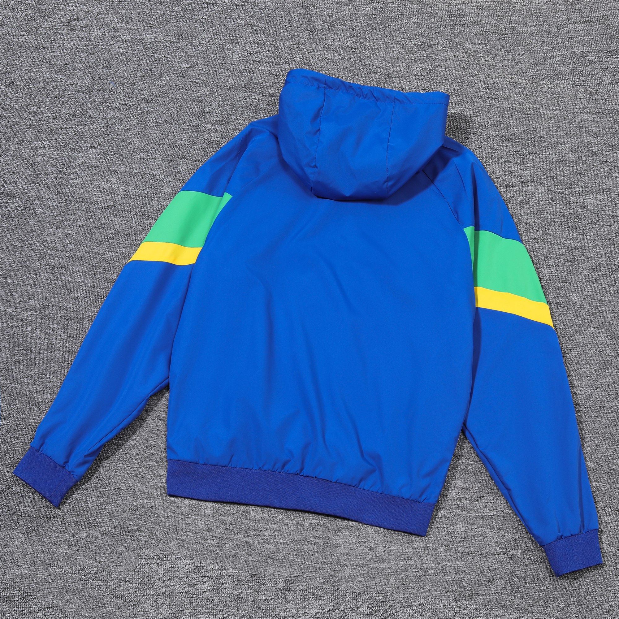 Brazil 2024 National Team Anthem Blue Hooded Windbreaker - Player Version - YupooJersey