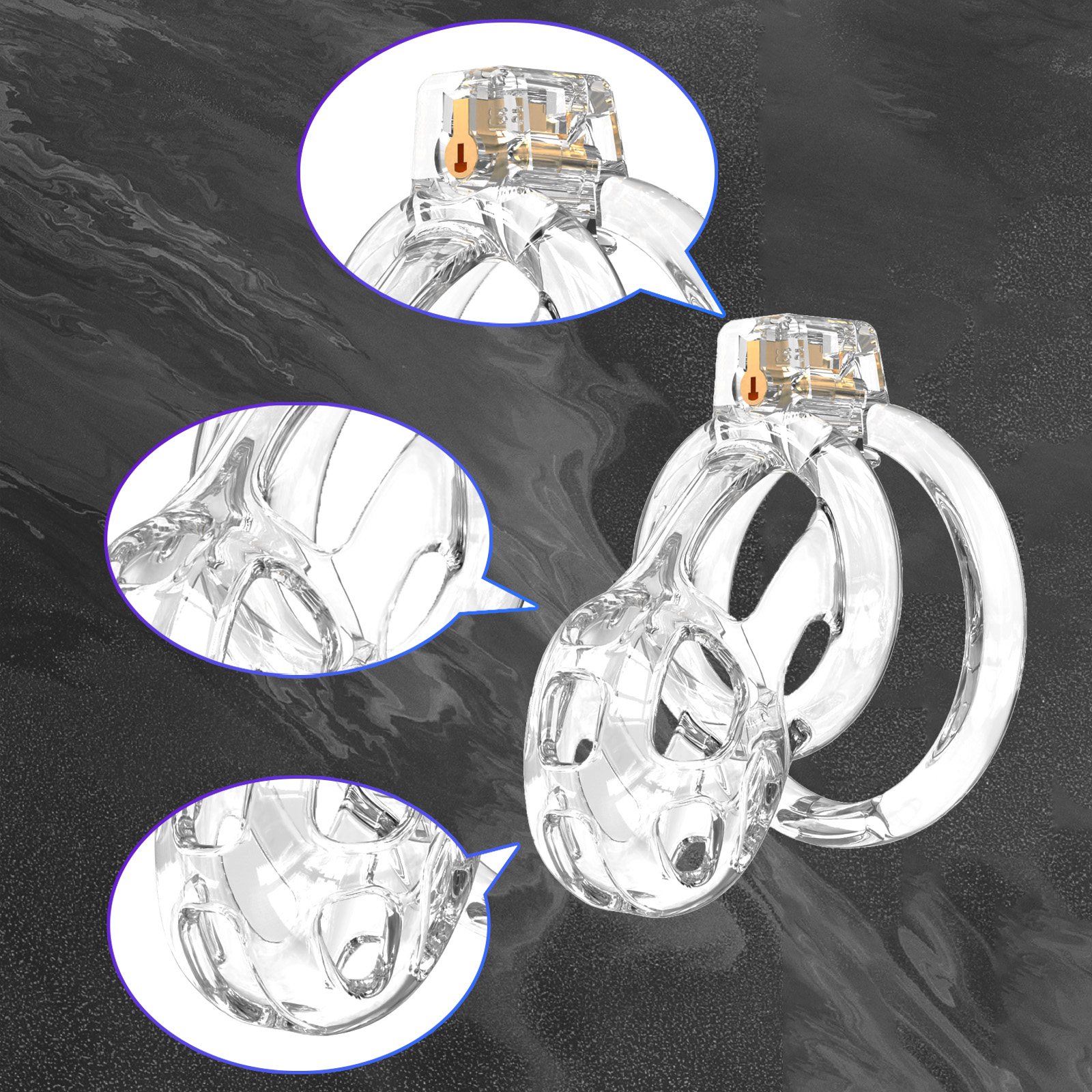 The 12th Generation: Best Male Chastity Cage with 6 Rings