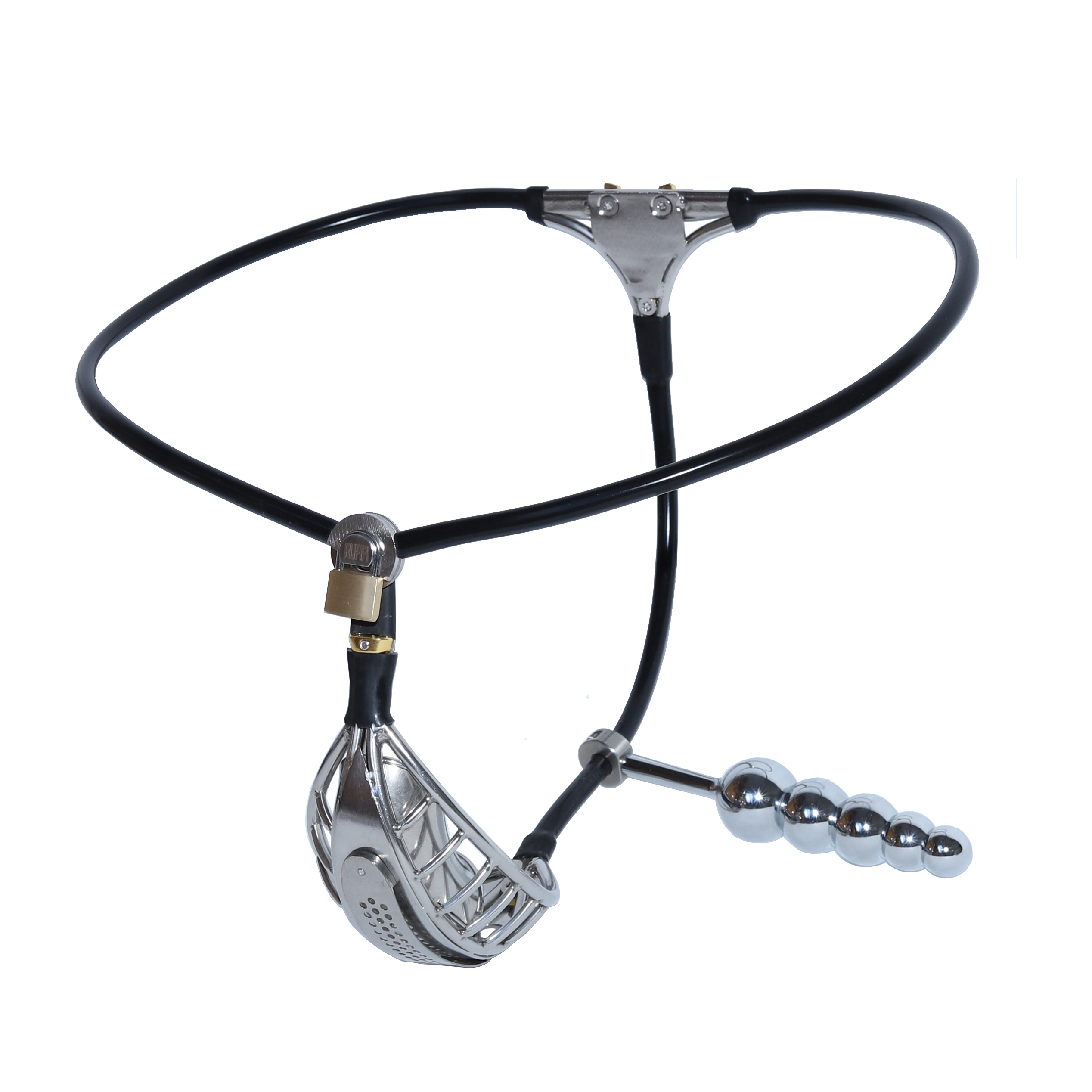 Male Strict Chastity Belt Unoticeable Chastity Underwear for Men Restraining Bongdage with Removable Anal Plugs Male Bandage Pants Slave Tool (Small, Black) - Ftm213213
