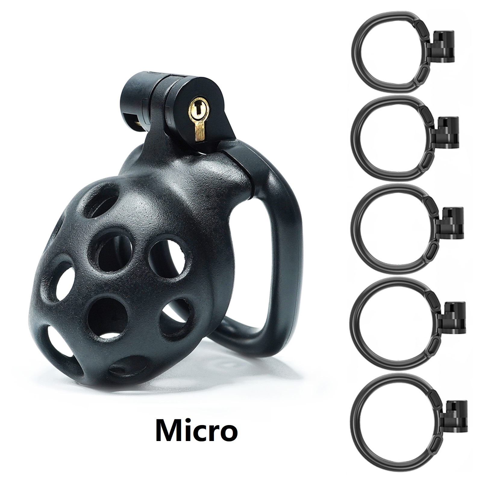 Best 3D Printed Cock Chastity Cage – BDSM Sex Toy, Slave Tool & Virginity Control for Men (Black) - Ftm213213