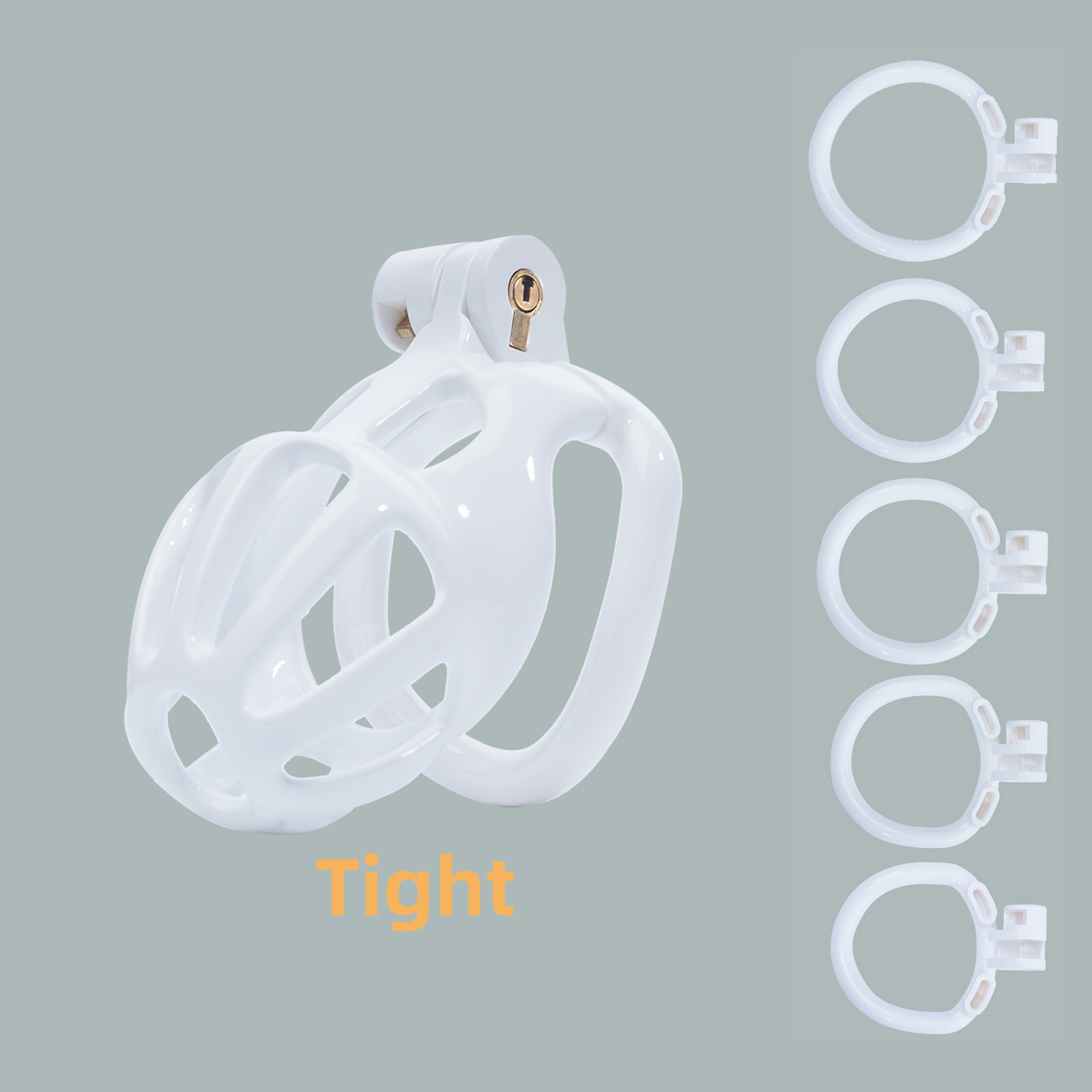 Male Chastity Cage 3D Printed Sissy Cage Cock Cage with Soft TPE Bondage Gear & Accessories Adult Sex Toys Slave Tool Chastity Devices (White) - Ftm213213
