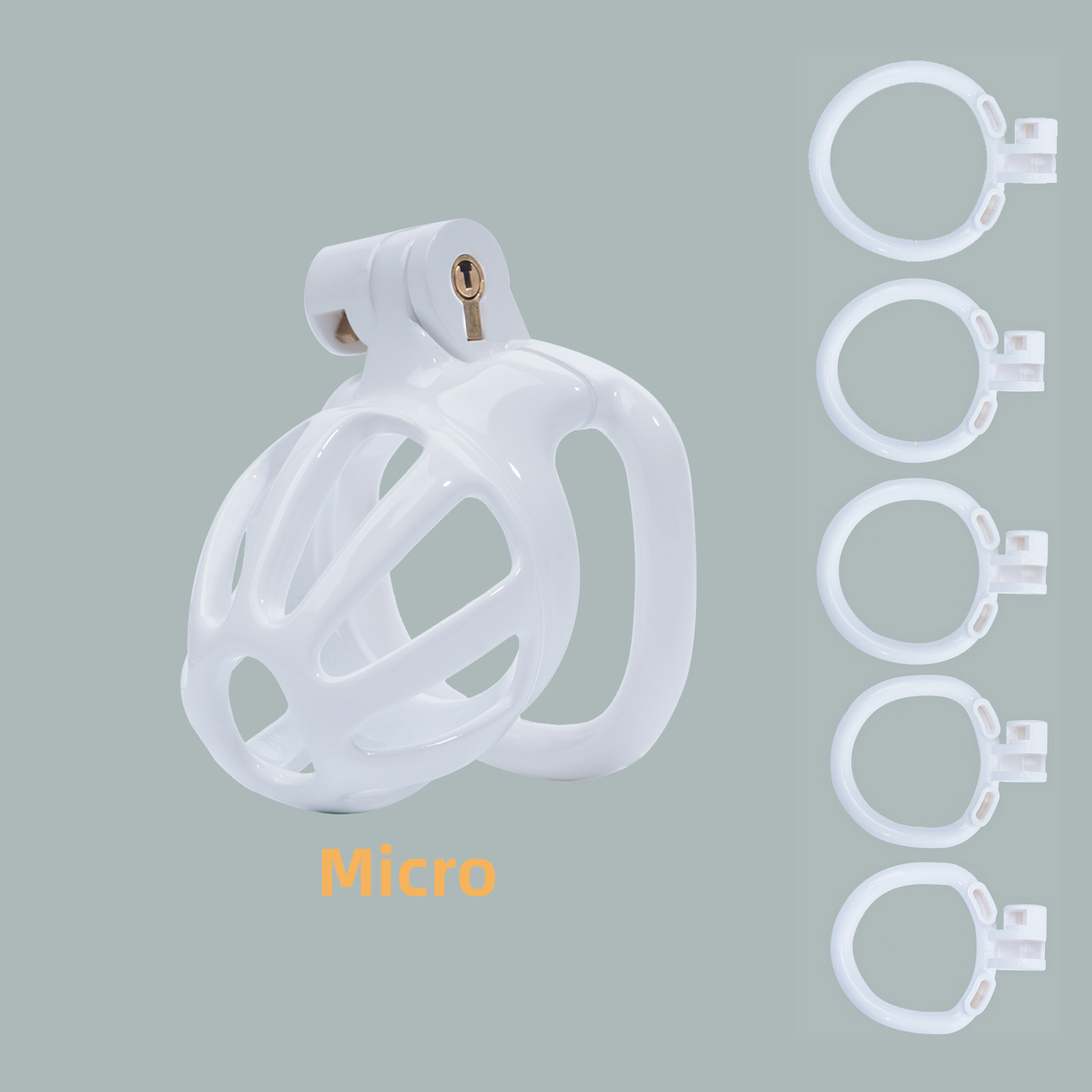 Male Chastity Cage 3D Printed Sissy Cage Cock Cage with Soft TPE Bondage Gear & Accessories Adult Sex Toys Slave Tool Chastity Devices (White) - Ftm213213