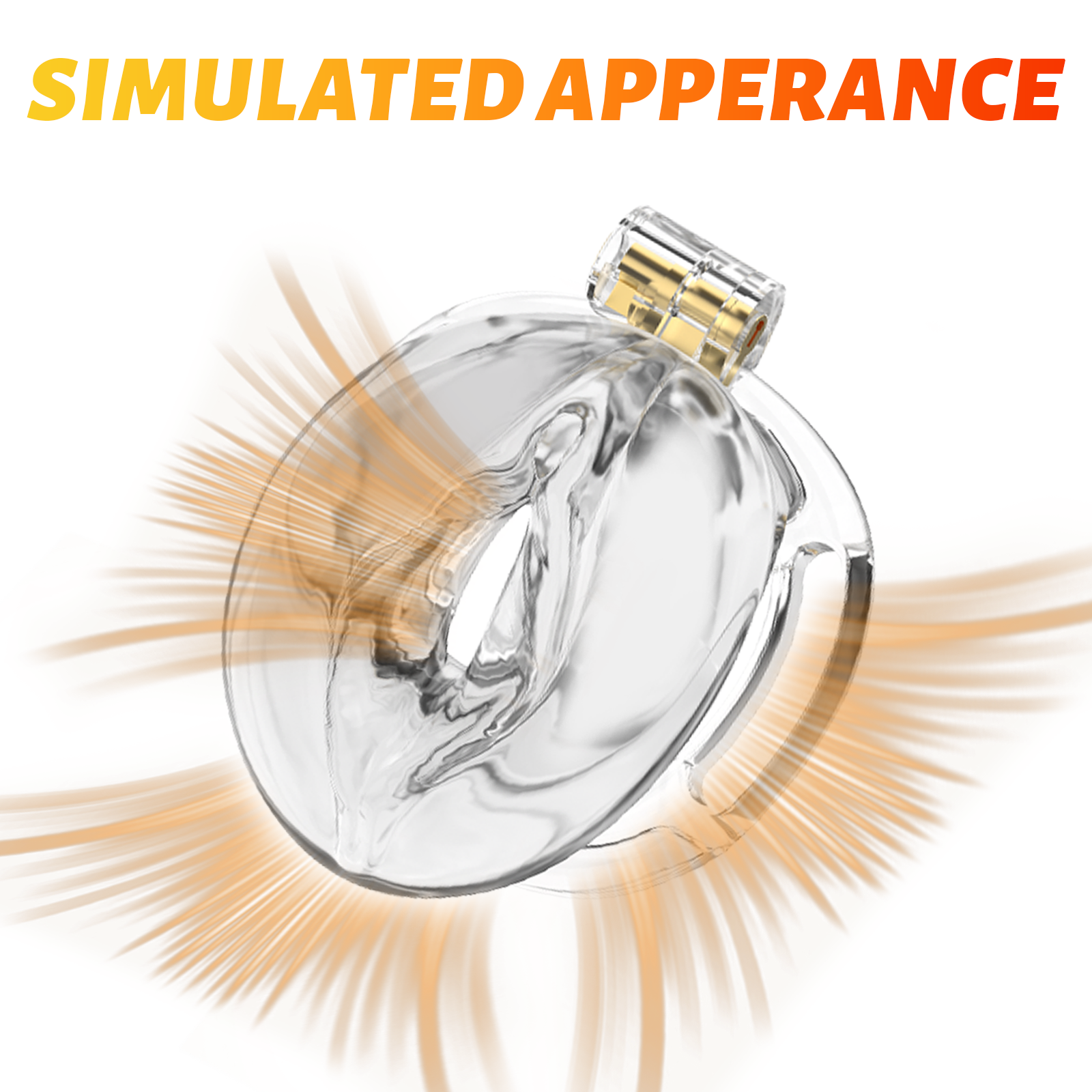 Male Chastity Cage 3D Printed Sissy Cage Cock Cage with Soft TPE Bondage Gear & Accessories Adult Sex Toys Slave Tool Chastity Devices (White transparent) - Ftm213213